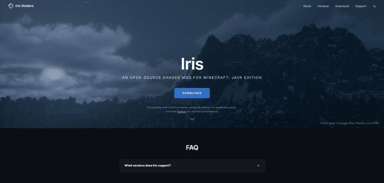 Iris Shadersインストール画面