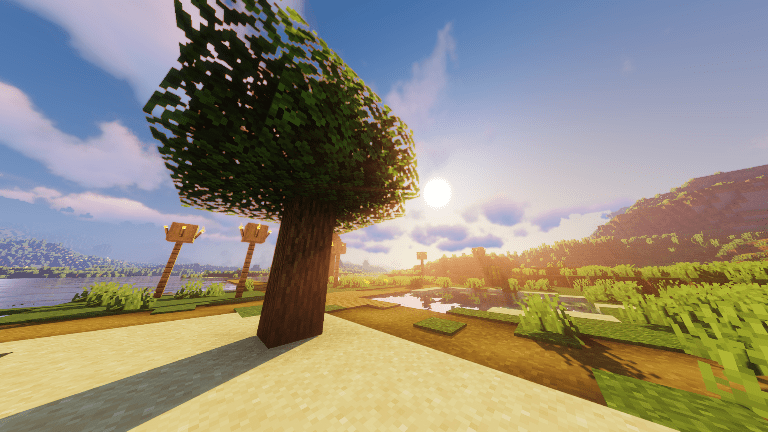 ボリュームライトと強い太陽光